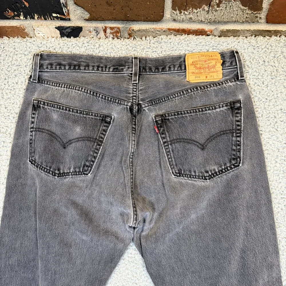 Levi's 501 Jeans Mens Faded Black Button Fly 38x32 Straight Leg Cotton Vintage